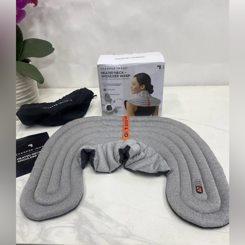 Sharper Image Heated Weighted Neck and Shoulder Wrap - Hot and Cold Comfort